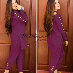 2 Piecs Suit In Cut Work Sleeves