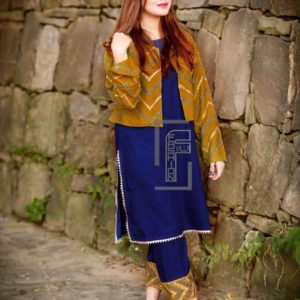Embroidered Coat With Inner & Trouser