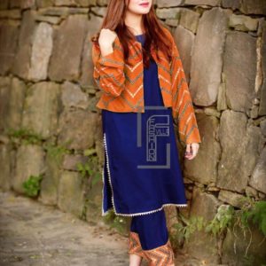 Embroidered Coat With Inner & Trouser