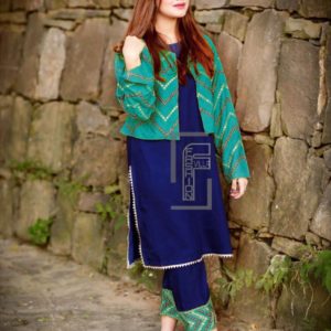 Embroidered Coat With Inner & Trouser