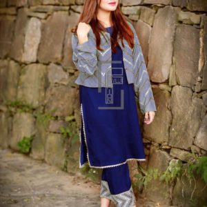 Embroidered Coat With Inner & Trouser