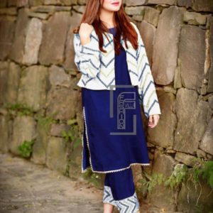Embroidered Coat With Inner & Trouser