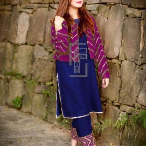 Embroidered Coat With Inner & Trouser