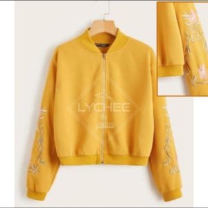 Embroidered Floral Bomber