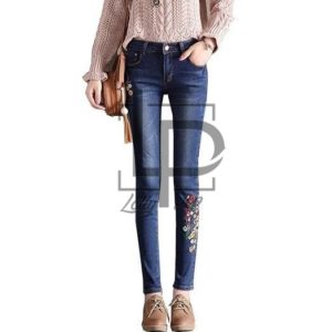 Denim Embroidered Jeans