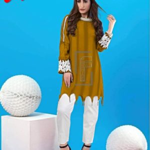 Full Cream Flower Boski Lilan 2 Piecs Suit