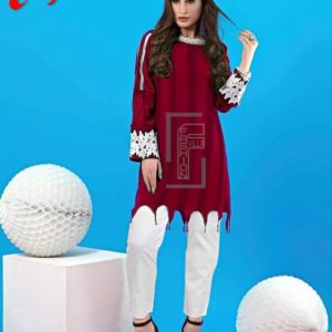 Full Cream Flower Boski Lilan 2 Piecs Suit