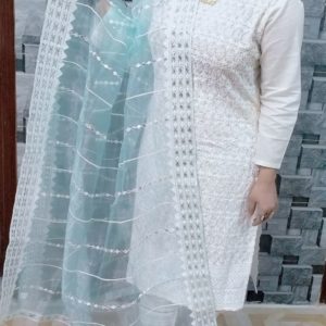 Heavy Embroidered Suit With Fancy Dupatta