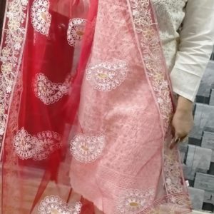 Heavy Embroidered Suit With Fancy Dupatta