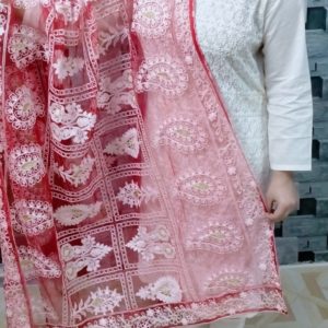 Heavy Embroidered Suit With Fancy Dupatta