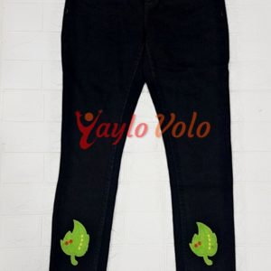 Embroidery Printed Capri Jeans.