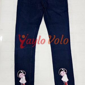 Embroidery Printed Capri Jeans.