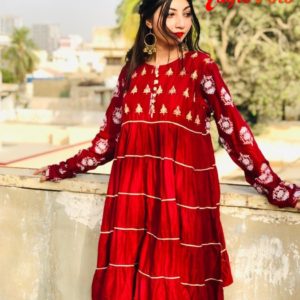 Full Ghair Frock Long Sleeves