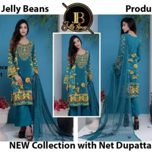 Printed Shirt Dyed Trouser & Shannil Dupatta 3 Piecs Suit